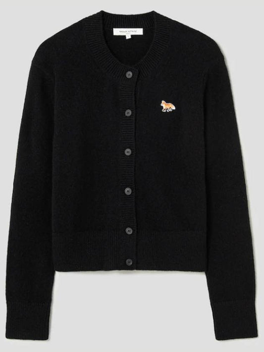 Baby Fox Patch Wool Cardigan Black - MAISON KITSUNE - BALAAN 2