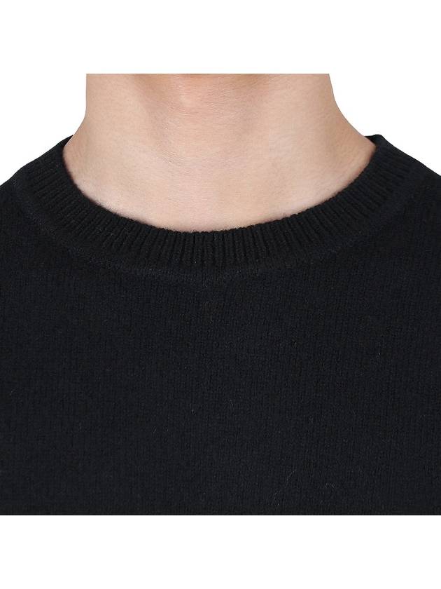 Baby Fox Patch Cozy Round Neck Knit Top Black - MAISON KITSUNE - BALAAN 7