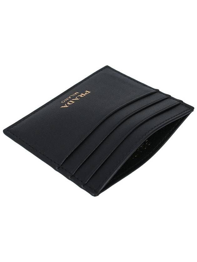 Logo Leather Card Wallet Black - PRADA - BALAAN 7