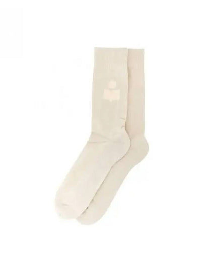 Embroidered Logo Socks Ecru - ISABEL MARANT - BALAAN 2