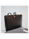 Pebble Grain Leather Document Holder Backpack Black - THOM BROWNE - BALAAN 3