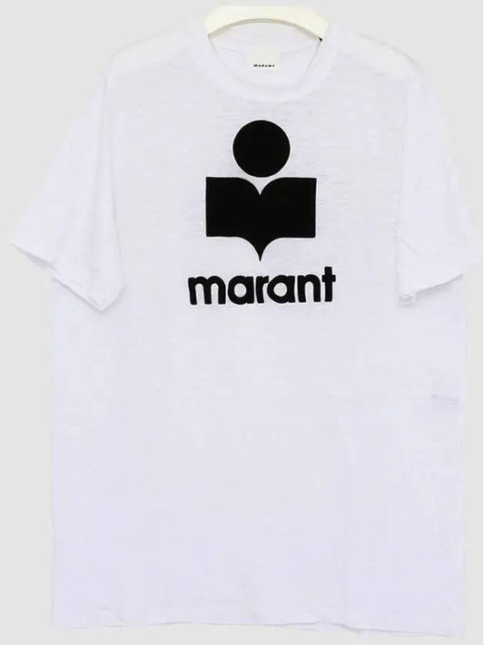 Karman Logo Print Linen Short Sleeve T-Shirt White - ISABEL MARANT - BALAAN 2