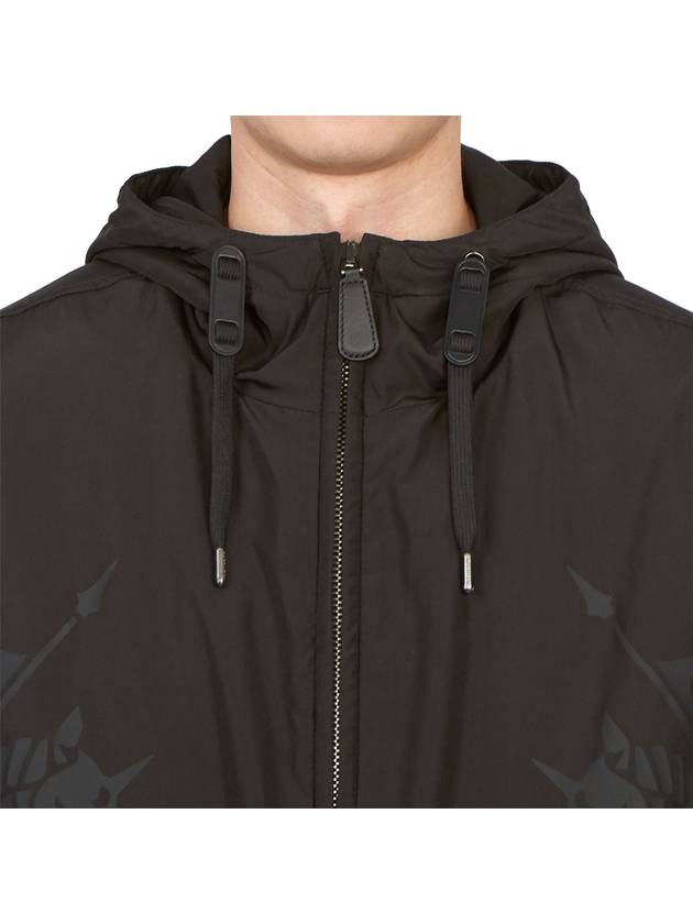 Men's EKD Print Hooded Jacket Black - BURBERRY - BALAAN 8