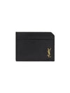 Tiny Cassandre Open Shiny Leather Card Wallet Black - SAINT LAURENT - BALAAN 2