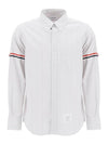 Oxford Armband Stripe Long Sleeve Shirt Grey - THOM BROWNE - BALAAN 1