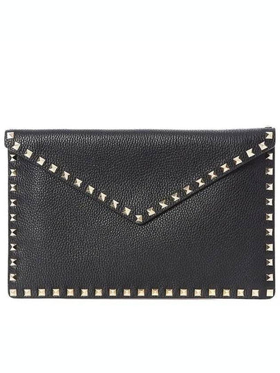 Rockstud Clutch Bag Black - VALENTINO - BALAAN 2