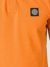 Men's Two Line Wappen Patch Cotton Short Sleeve Polo Shirt Orange - STONE ISLAND - BALAAN 3