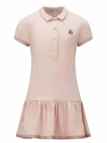 Kids Polo Shirt Dress One Piece Powder Pink 8I00011 8496F 514 4A 6A - MONCLER - BALAAN 1