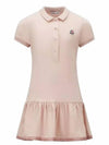 Kids Polo Shirt Dress One Piece Powder Pink 8I00011 8496F 514 8A 10A - MONCLER - BALAAN 1