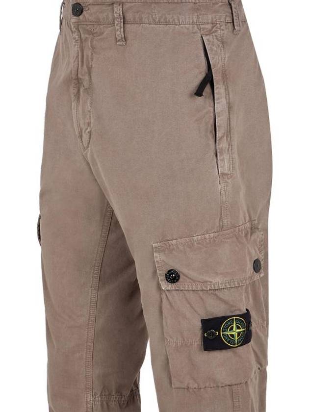 Wappen Patch Old Treatment Slim Fit Cargo Straight Pants Brown - STONE ISLAND - BALAAN 4