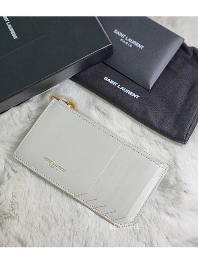 Fragment Zipper Card Wallet Blanc Vintage - SAINT LAURENT - BALAAN 2