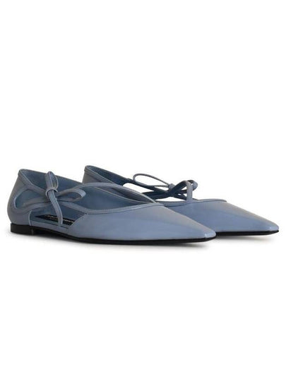 Dolce & Gabbana Light Blue Leather Ballet Flats - DOLCE&GABBANA - BALAAN 2