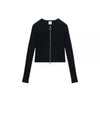 Heritage Light Rib Zip Cardigan Black - COURREGES - BALAAN 2