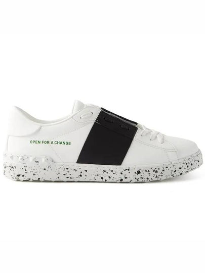 Open For A Change Low-Top Sneakers White Black - VALENTINO - BALAAN 2