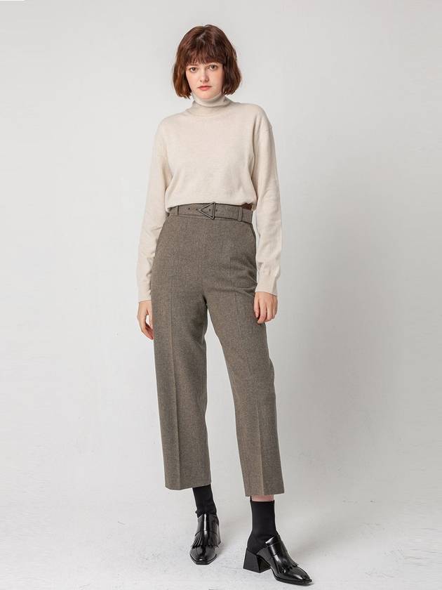 HIGH WAIST BELTED PANTSBROWN - PAGE STUDIO - BALAAN 1