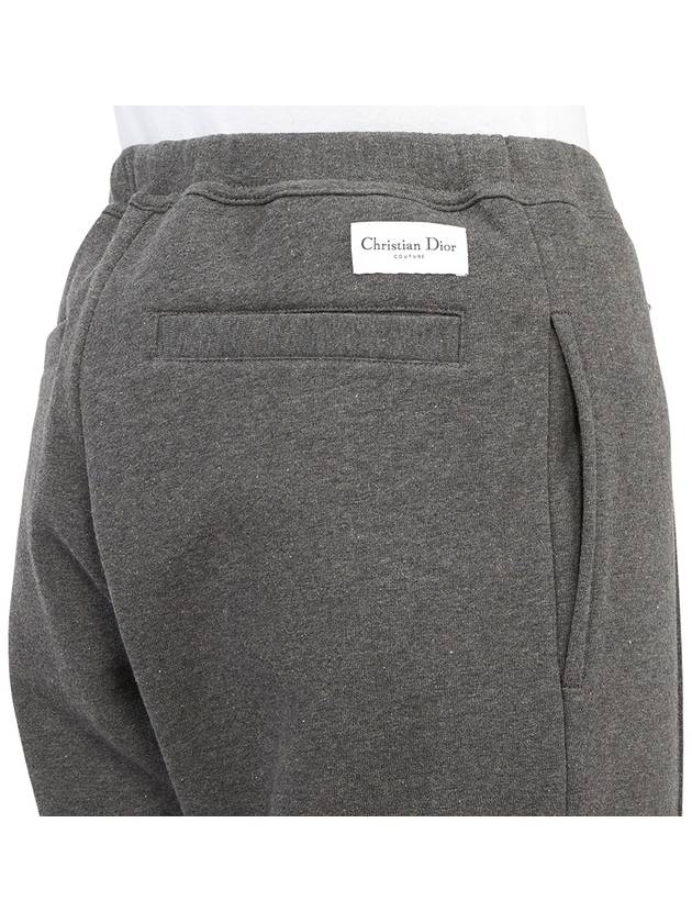 Couture Label Cotton Wool Track Pants Grey - DIOR - BALAAN 11