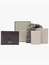 T-Line Logo Grain Leather Card Wallet Brown - TOM FORD - BALAAN 4