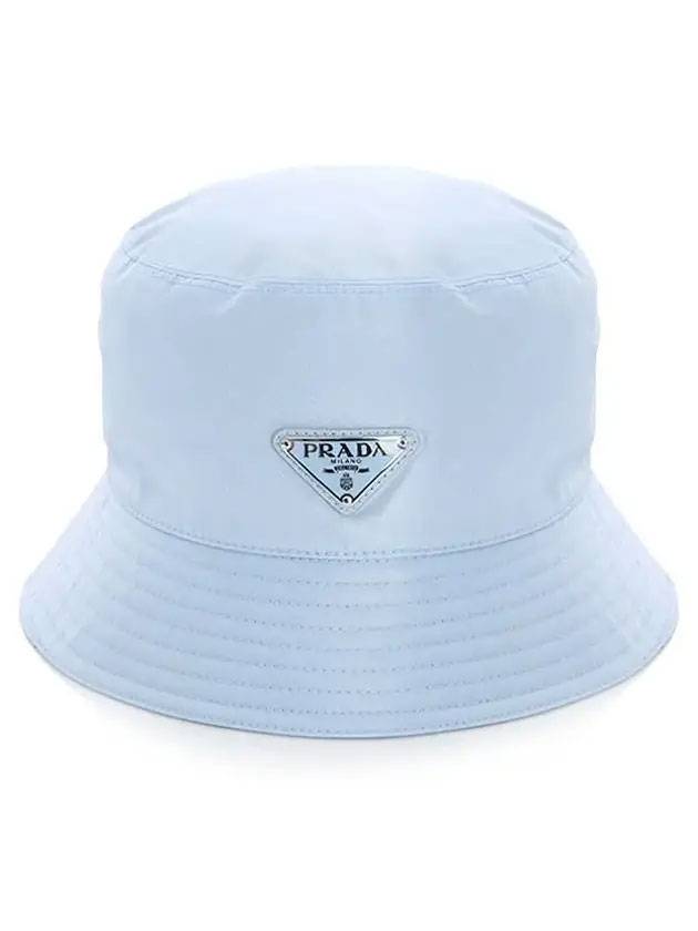 Re-Nylon Triangle Logo Bucket Hat Sky Blue - PRADA - BALAAN.