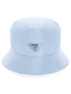 Re-Nylon Triangle Logo Bucket Hat Sky Blue - PRADA - BALAAN 1