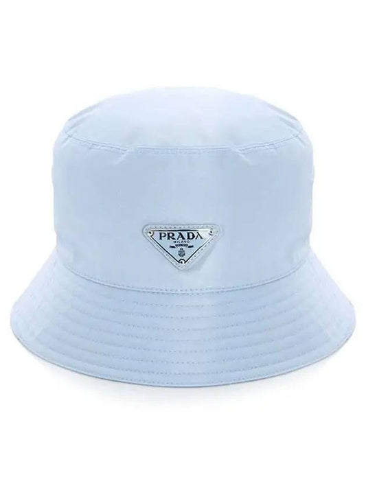 Re-Nylon Triangle Logo Bucket Hat Sky Blue - PRADA - BALAAN 1