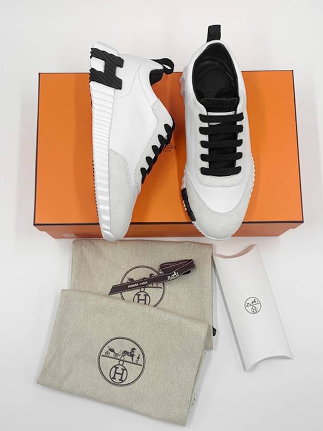 Bouncing Low Top Sneakers Blanc Noir - HERMES - BALAAN 7