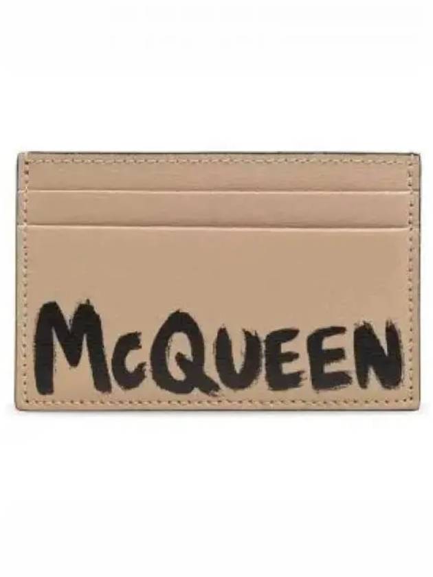 Logo Print Card Wallet Beige - ALEXANDER MCQUEEN - BALAAN 2