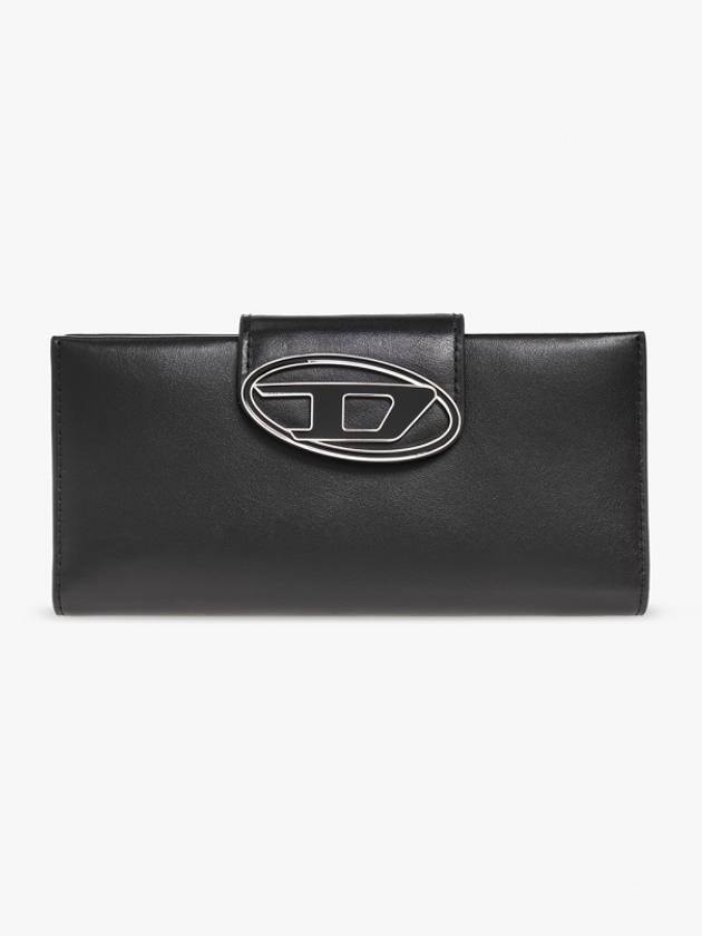 Julie D Logo Leather Long Wallet Black - DIESEL - BALAAN 2