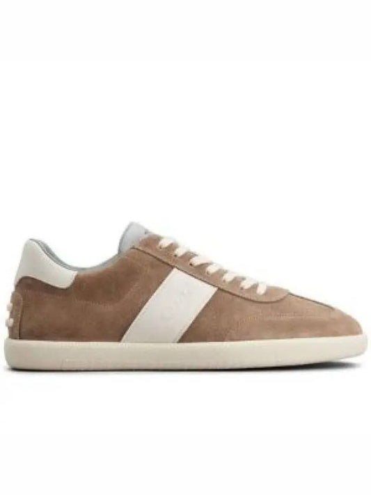 Logo Suede Low Top Sneakers Beige - TOD'S - BALAAN 2