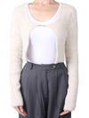 Women's La Maille Neve Fluffy Charm Cardigan Offwhite - JACQUEMUS - BALAAN.