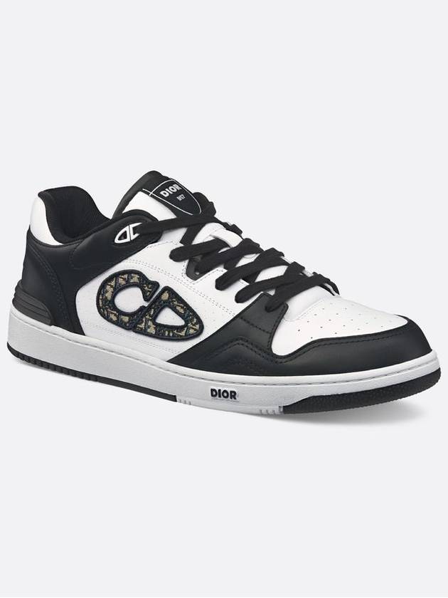 Oblique Detail Leather Low Top Sneakers White Black - DIOR - BALAAN 4