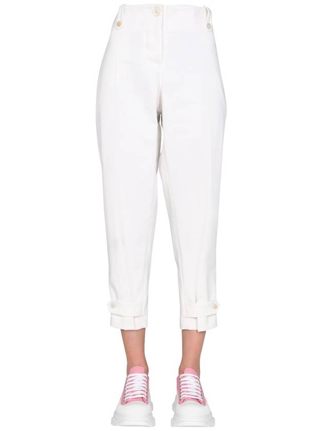 Military Cuff Gabardine Straight Pants White - ALEXANDER MCQUEEN - BALAAN 2