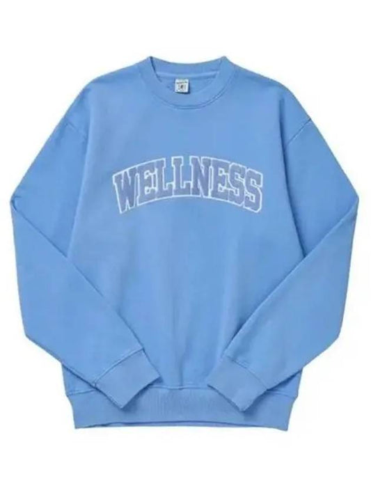 Wellness Crew Neck Cotton Sweatshirt Light Blue - SPORTY & RICH - BALAAN 2