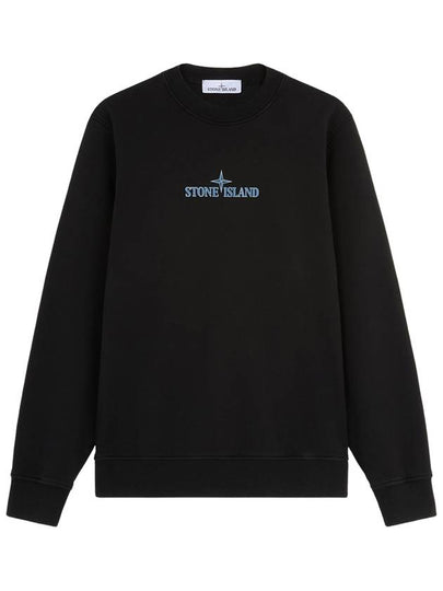 Cotton Fleece Crew Neck Sweatshirt Black - STONE ISLAND - BALAAN 2