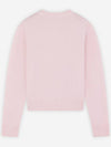 Bold Fox Head Embroidered Crop Knit Top Pink - MAISON KITSUNE - BALAAN 3