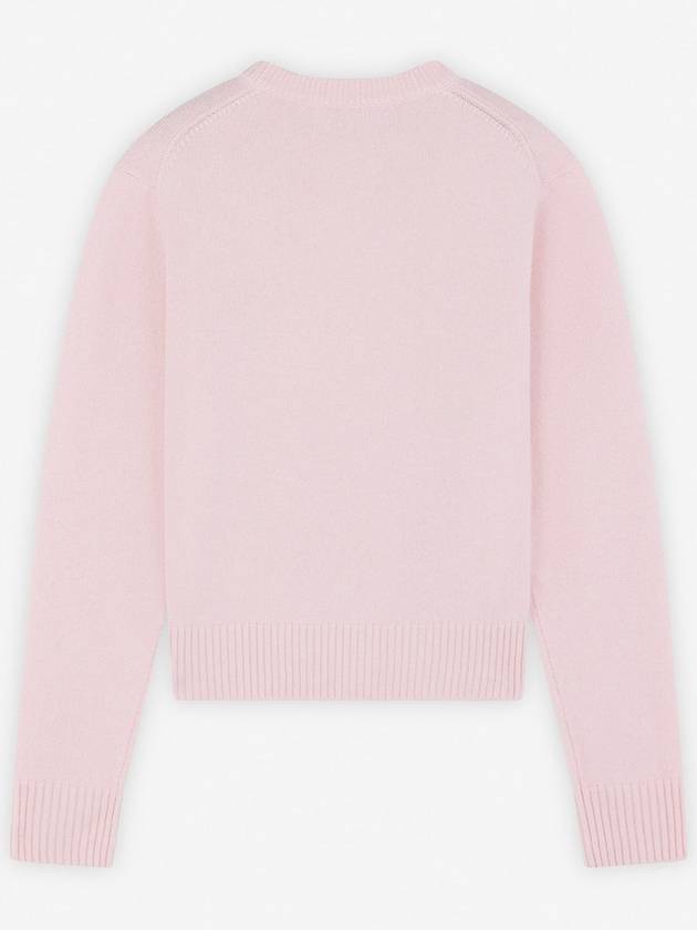 Bold Fox Head Embroidered Crop Knit Top Pink - MAISON KITSUNE - BALAAN 3