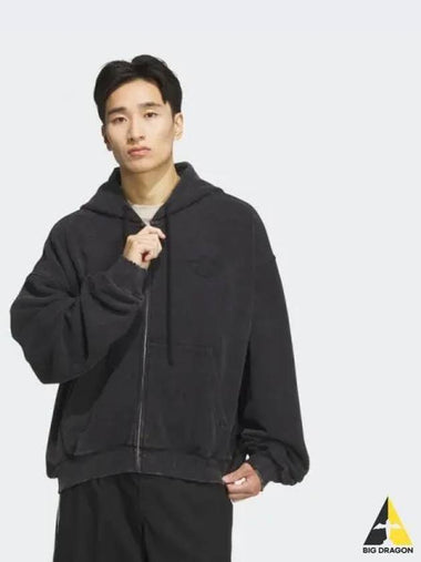 Wash hooded jacket BLACK - ADIDAS - BALAAN 1