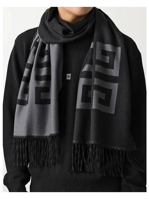 4G two tone logo virgin wool muffler black GV4518 J4796 gift package - GIVENCHY - BALAAN 6