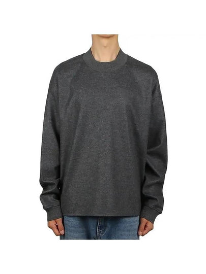 Crew Neck Relaxed Fit Wool Knit Top Dark Grey - JIL SANDER - BALAAN 2