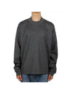 Crew Neck Relaxed Fit Wool Knit Top Dark Grey - JIL SANDER - BALAAN 1