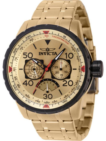 Invicta Aviator Retrograde GMT Quartz Gold Dial Men's Watch 46984 - INVICTA - BALAAN 1