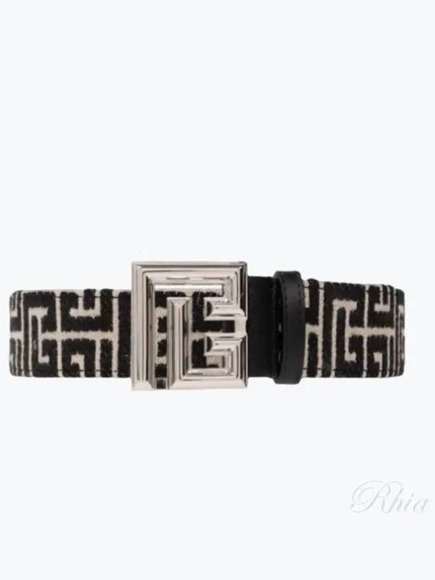 B Buckle Monogram Belt Black - BALMAIN - BALAAN 2