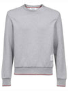 Men's Trimmed Herringbone Cotton Sweatshirt Grey - THOM BROWNE - BALAAN 2