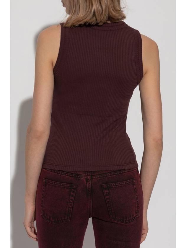 Alexander McQueen Top With Logo, Women's, Burgundy - ALEXANDER MCQUEEN - BALAAN 4