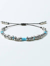 turquoise beads bracelet silver - KND - BALAAN 8