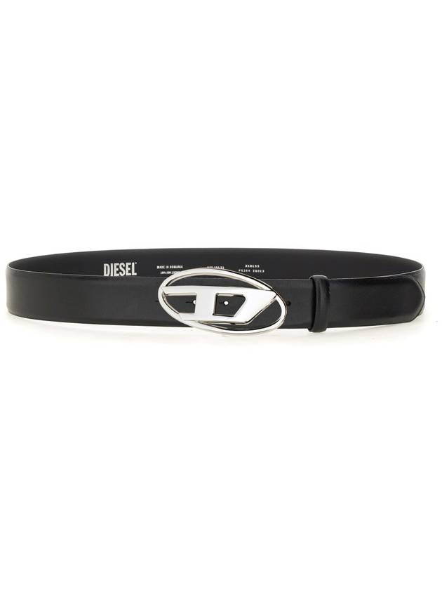 1DR Logo Buckle Leather Belt Black - DIESEL - BALAAN 2