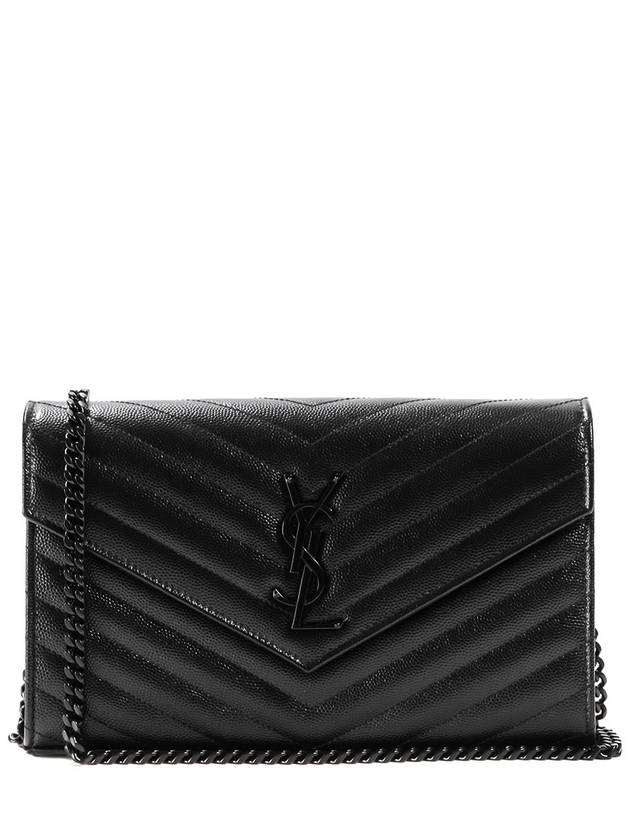 Monogram Envelope Chain Wallet Cross Bag Black - SAINT LAURENT - BALAAN 2