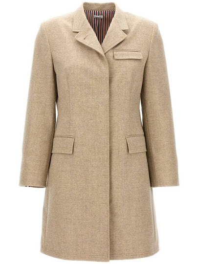 Flannel Chesterfield Wool Single Coat Beige - THOM BROWNE - BALAAN 2