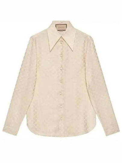 GG Supreme Jacquard Silk Shirt Beige - GUCCI - BALAAN 2