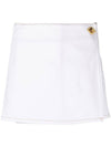 Wrap Denim A-Line Skirt White - GANNI - BALAAN 1