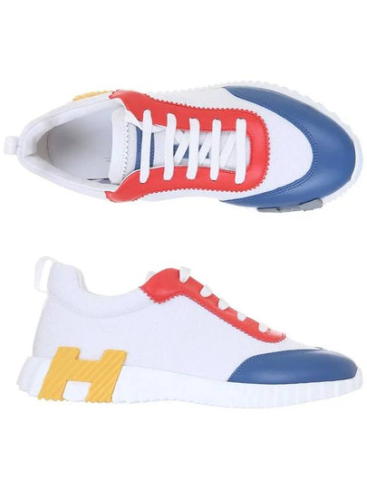 Bouncing Stretch Canvas Calfskin Low Top Sneakers - HERMES - BALAAN 2